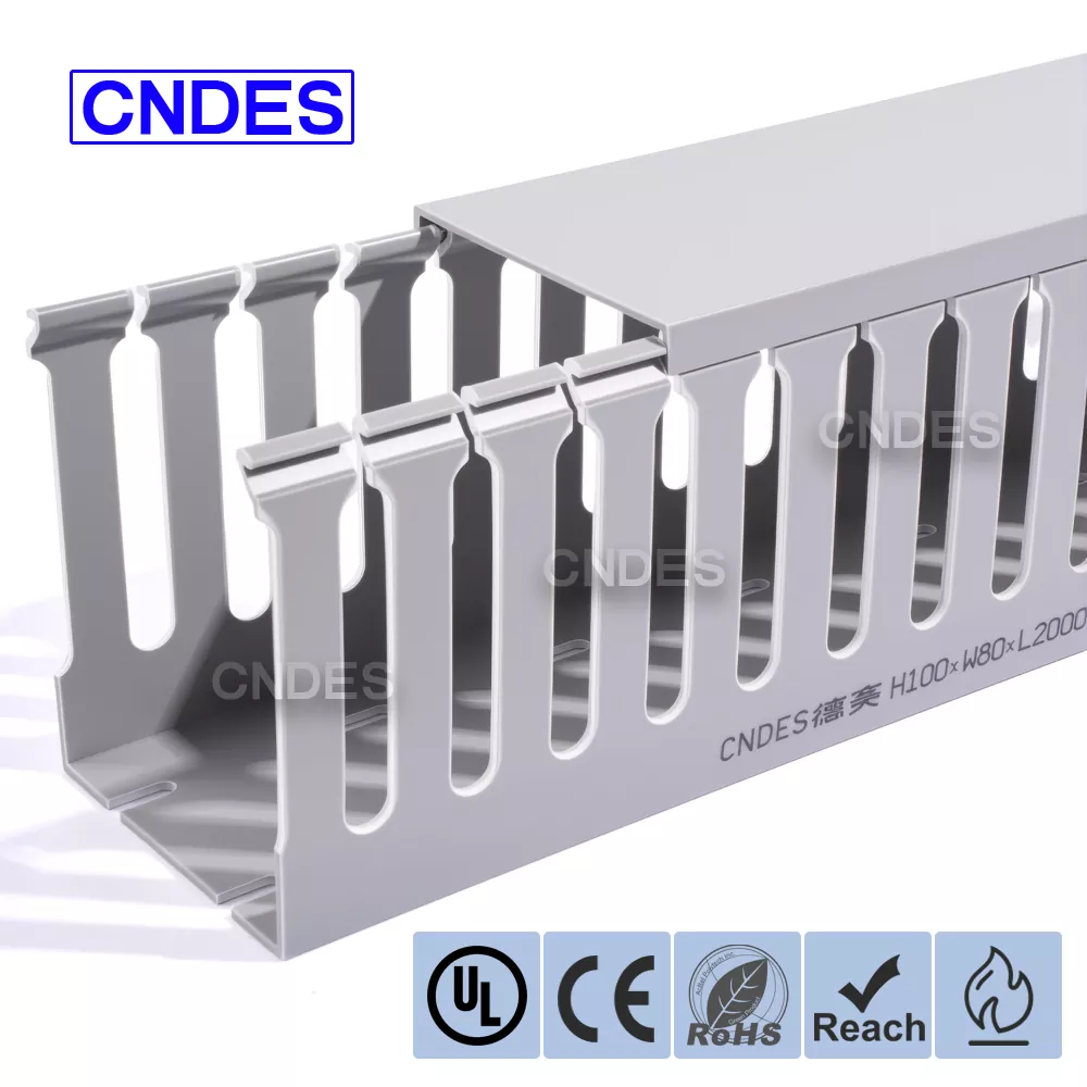 100×80 लवचिक स्लॉटेड PVC वायरिंग डक्ट
