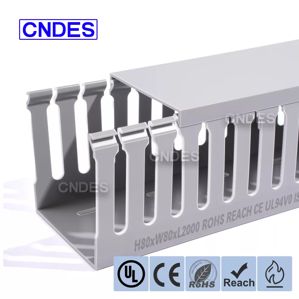 80×80 स्लॉटेड PVC स्विचबोर्ड वायरिंग डक्ट