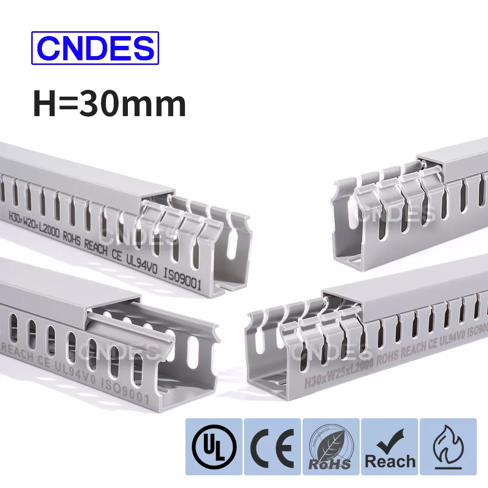 30mm उंची Slotted PVC केबल व्यवस्थापन डक्ट